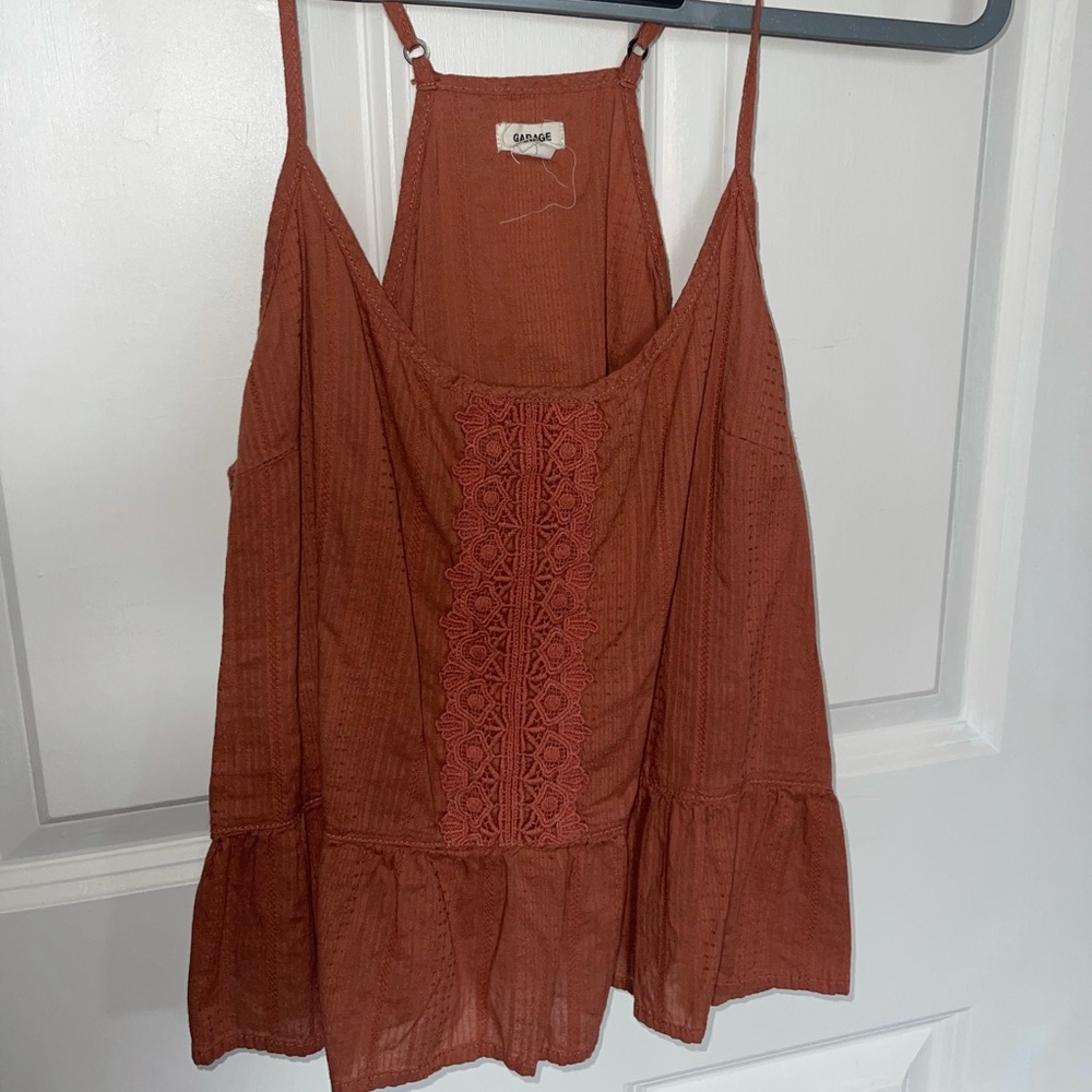 Garage Large Burnt Orange Crop Top